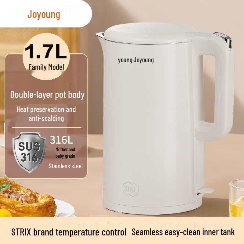 Joyoung 1.5L Double-Layer Anti-Scald Electric Kettle CN plug (adapter included)