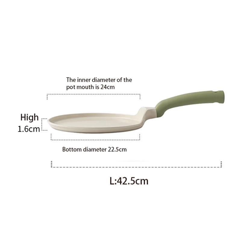 DONNOR 24cm Ceramic Glaze Frying Pan Non-stick Pizza Pancake Pan Breakfast Egg Crepes Pan Kitchen Cooker For Induction Gas Stove