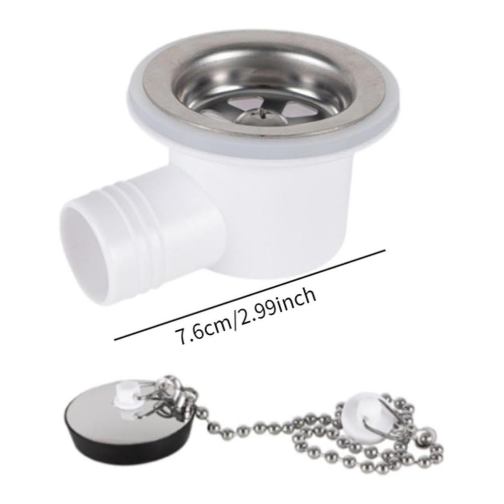 1PC Sink Waste Drain Plug Hole Angle Fitting Stainless Steel Easy Installation Premium For Motorhome Boat Without Tube GR-P21