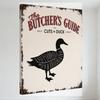 Vintage Duck Cuts Butcher Guide Metal Tin Sign Distressed Aged Butcher Shop Decor for Home Bar Cafe Man Cave Wall Art