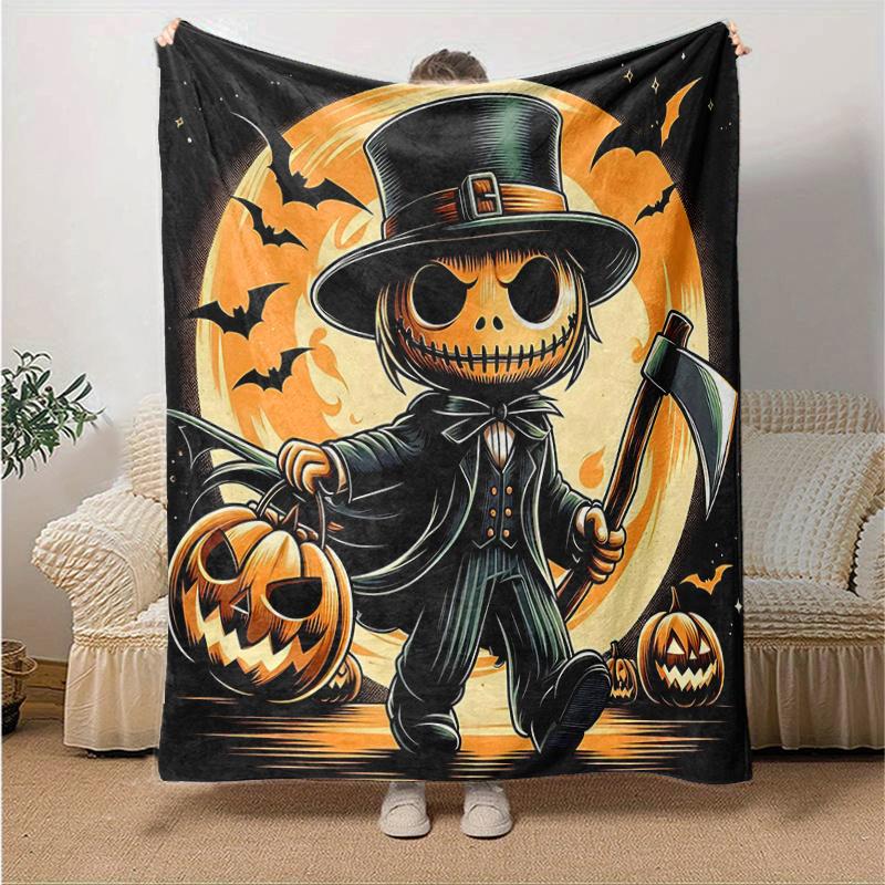 1pc Halloween Demon Blanket Soft Warms for Home Decor Gift, Living Room, Travel, Camping, Car Blankets