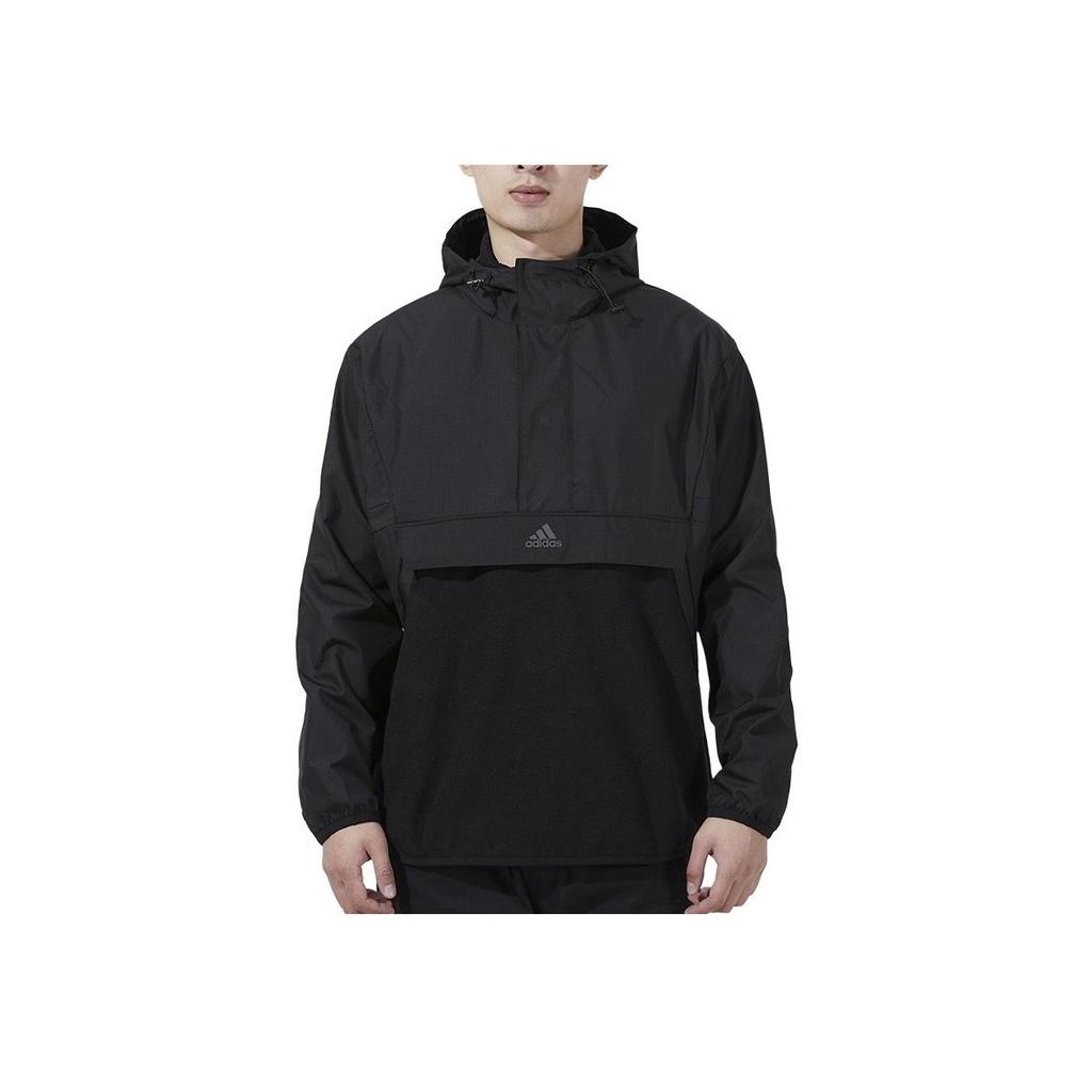 Adidas Yysports Solid Color Three-Stripe Print Logo Hoodie Jacket Men Outerwear Black H39244