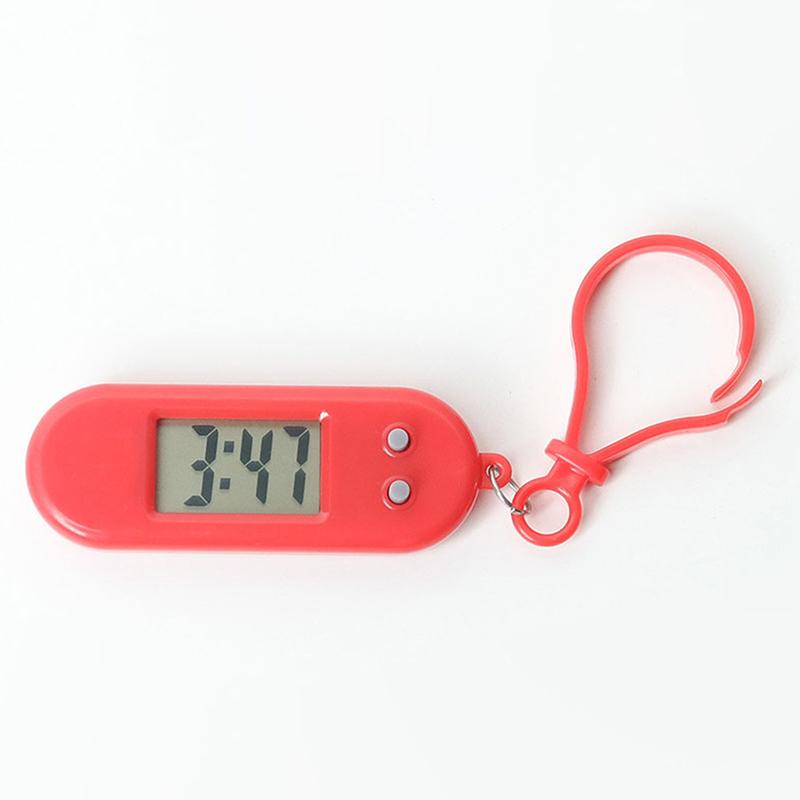 Přenosný elektronický klíčenka hodinky Mini kapesní elektronické oválné závěsné hodinky Digitální stolní čas datum displej hodiny pro studenta