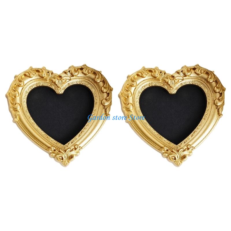 B0KB Antique Gold Small Hanging Picture Frame Resin Craft Photo Frame For Wall Display Old Fashioned Photo Gallery Art Decors