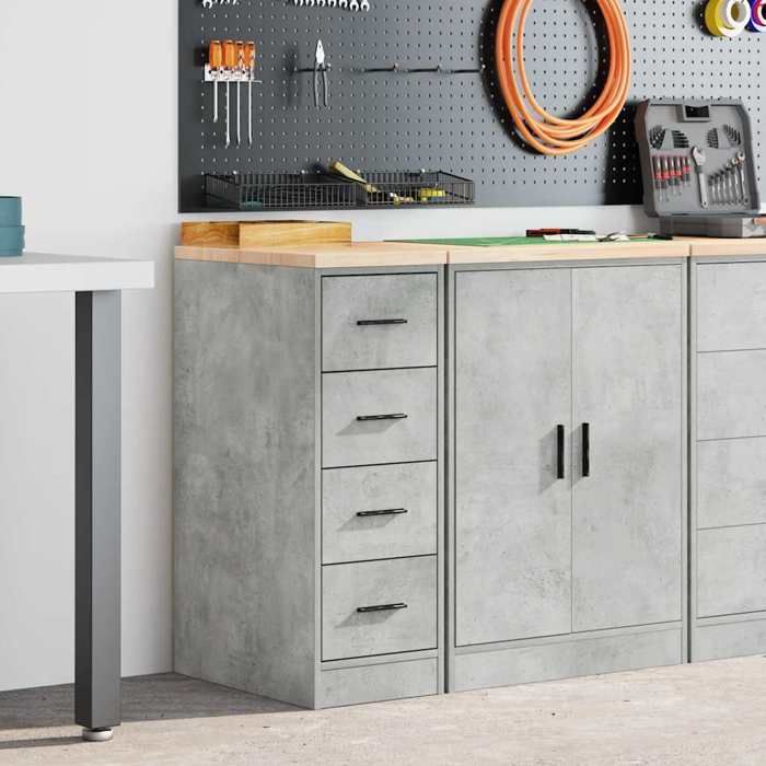 VidaXL Garage Storage Cabinet Concrete Grey 30x51x85 Cm Pine Wood, Cabinet, Tool Cabinet, Low Cabinet, Cabinet of 860583