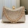 Elegante Premium Strass Strass Diamant Einlage Tasche Gold Silber Blau Funkelnde Abendtasche Diamant Einlage Kleine Clutch