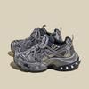 Leather popular dad shoes women's thick-soled 2025 autumn new soft-soled breathable lightweight versatile sports and leisure shoes