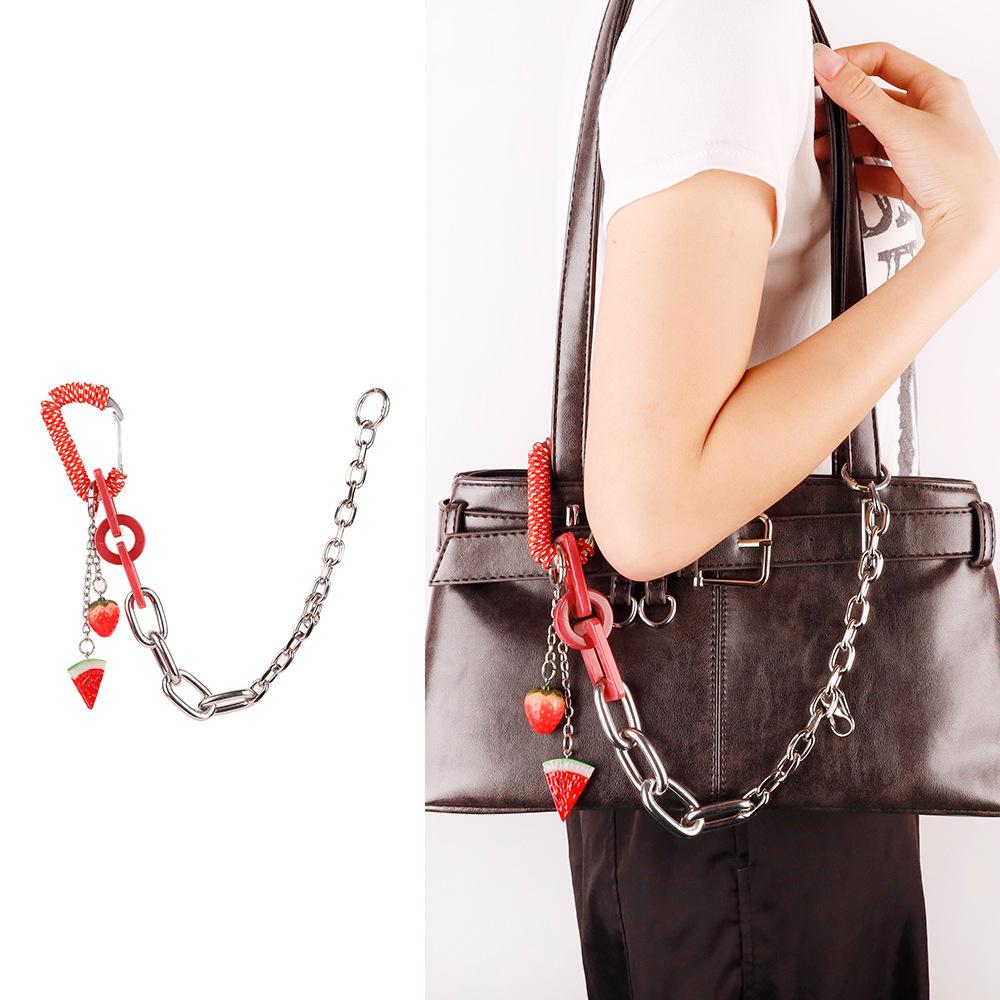 

New creative summer color scheme lemon slices bag pendant hand woven rope mobile phone lanyard keychain pendant