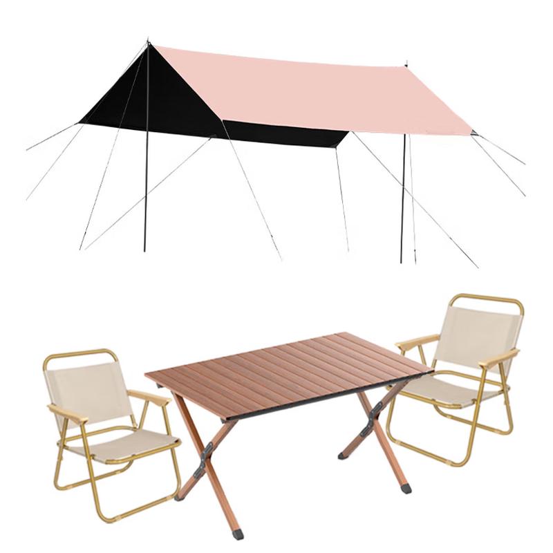 New Shi Outdoor Camping Tent Set Black Vinyl Canopy 3x4m