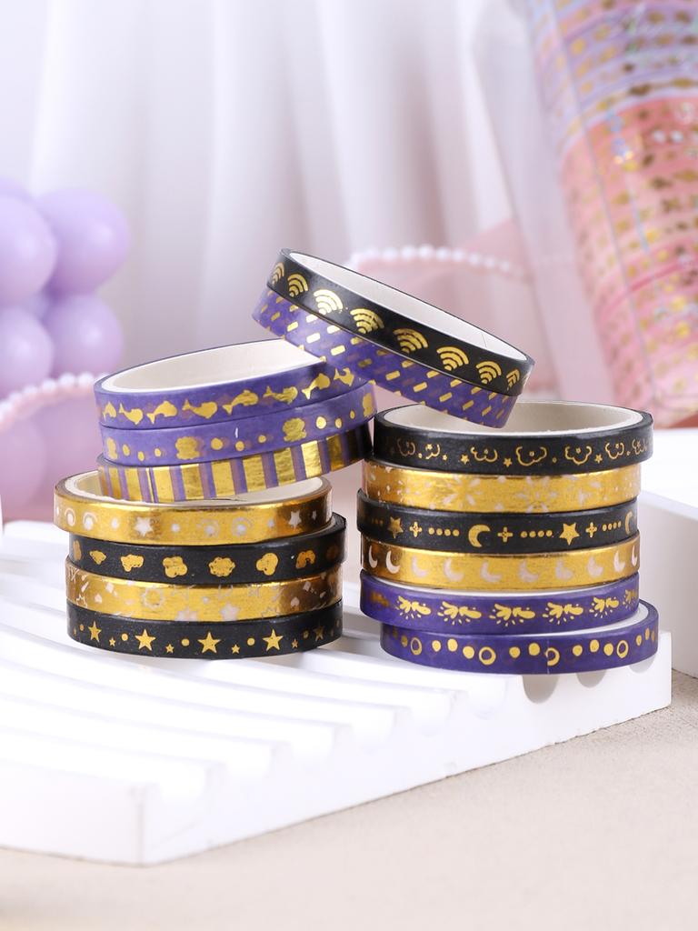 20 Rolls/Box Fine Delicate Bronzing Washi Tape , Masking Tape For Design and Diy, For Precision Work ,Scrapbook Supplies