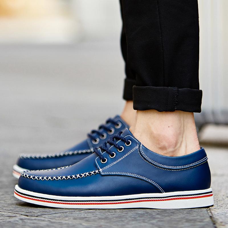 Leather Shoes Casual Sneakers Men Shoes Driving Comfortable Split Leather Shoes Tooling Shoes