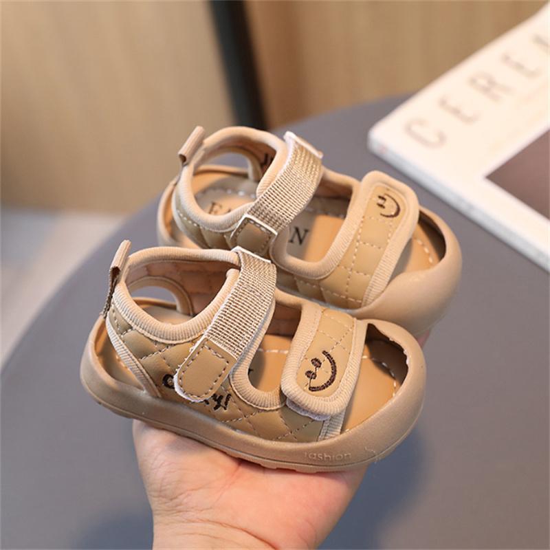 

New Summer Baby Shoes Smile Pattern Soft Sole Boys Sandals Closed Toe Non-slip Fashion Toddler Girls Sandals EU 15-25 22