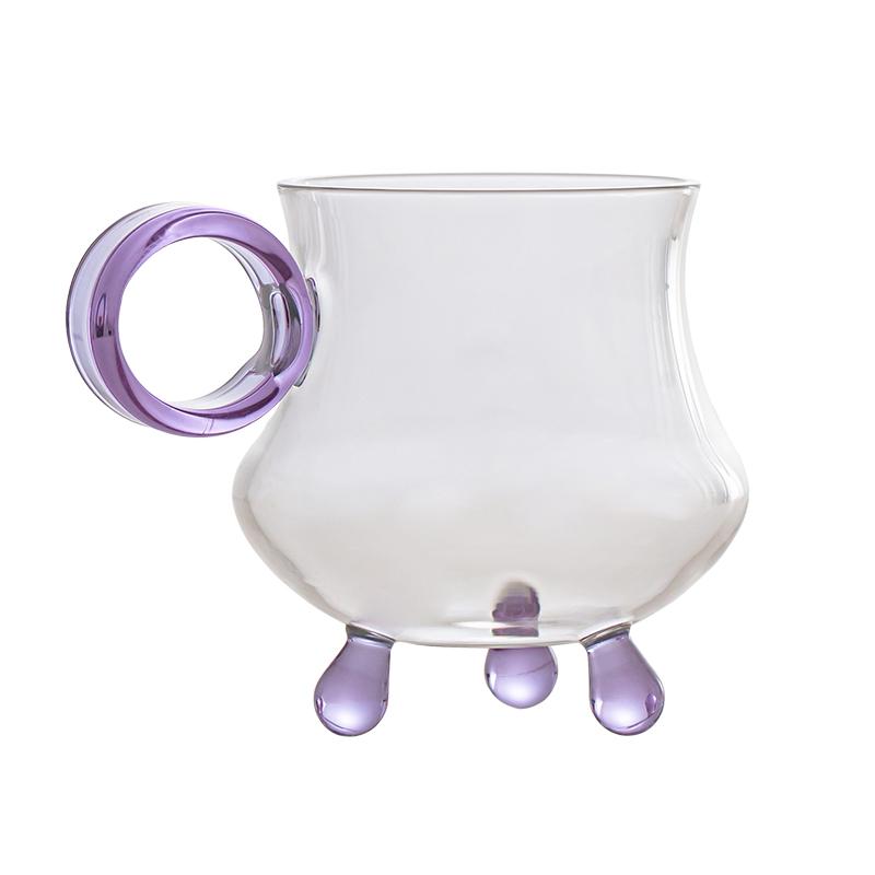 Heat-resistant Glass Teacup High Borosilicate Master Cup Kung Fu Tea Set Transparent Teacup Anti-ironing Water Cup with Handle