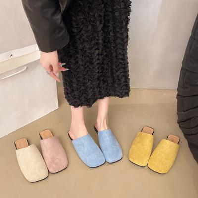 2025 Frühling und Sommer Neue Mode Einfache Koreanische Version von Baotou Halbschuhe Damen Tragen Eine Lässige Slipper Flache Mules