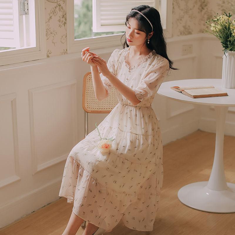 

Длинное платье Spring Fairy Нежное шифоновое платье с длинными рукавами XL разноцветный