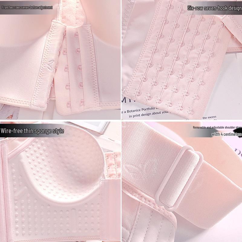 Übergröße Bügelloser Push-Up-BH mit 7-reihigem Haken- und Ösenverschluss vorne und hinten