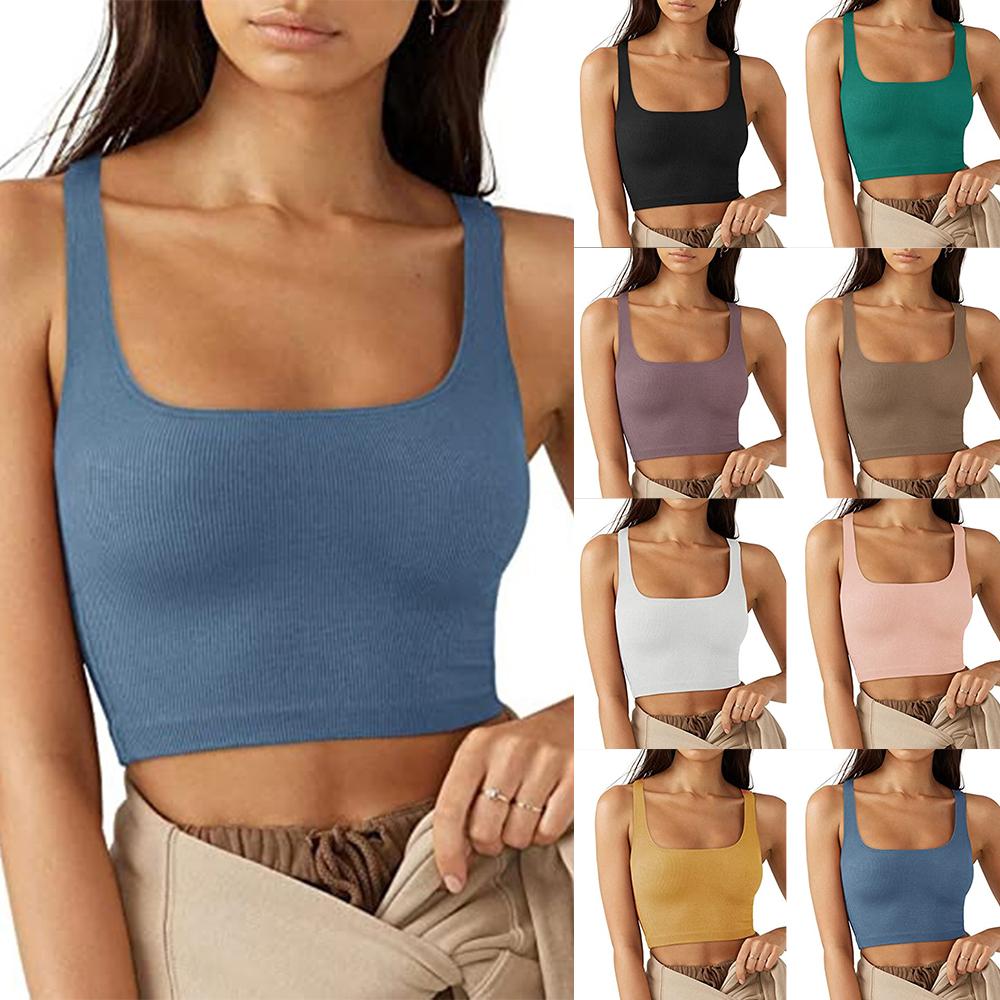 

Женская мода, сексуальная йога, спортивный однотонный жилет на бретелях