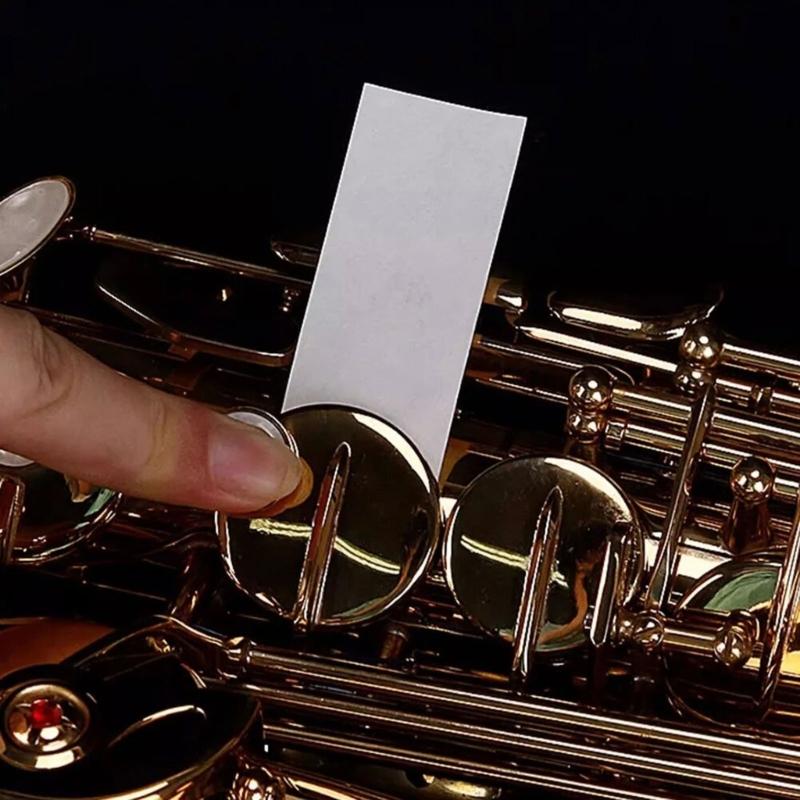 100pcs Woodwind Mouthpiece Pad AntiSticky Button Drying Absorbent Cleaner Paper