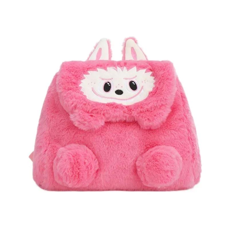 42cm Cartoon Labubu Rabbit Backpack Plush Doll Animal Labu Plush Toy Cute Labu Rabbit Dolll Soft Stuffed Backpack for Girl Gifts