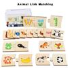 Wooden Puzzle Educational With Numbers And Animal Food Matching For Kids