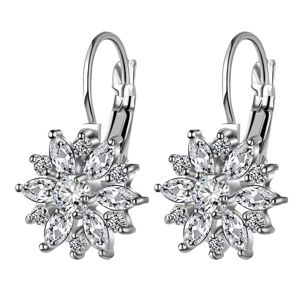 scione 4 Color Crystal Flower Stud Earrings For Women 2020 Vintage Love Wedding Earring Statement Jewelry