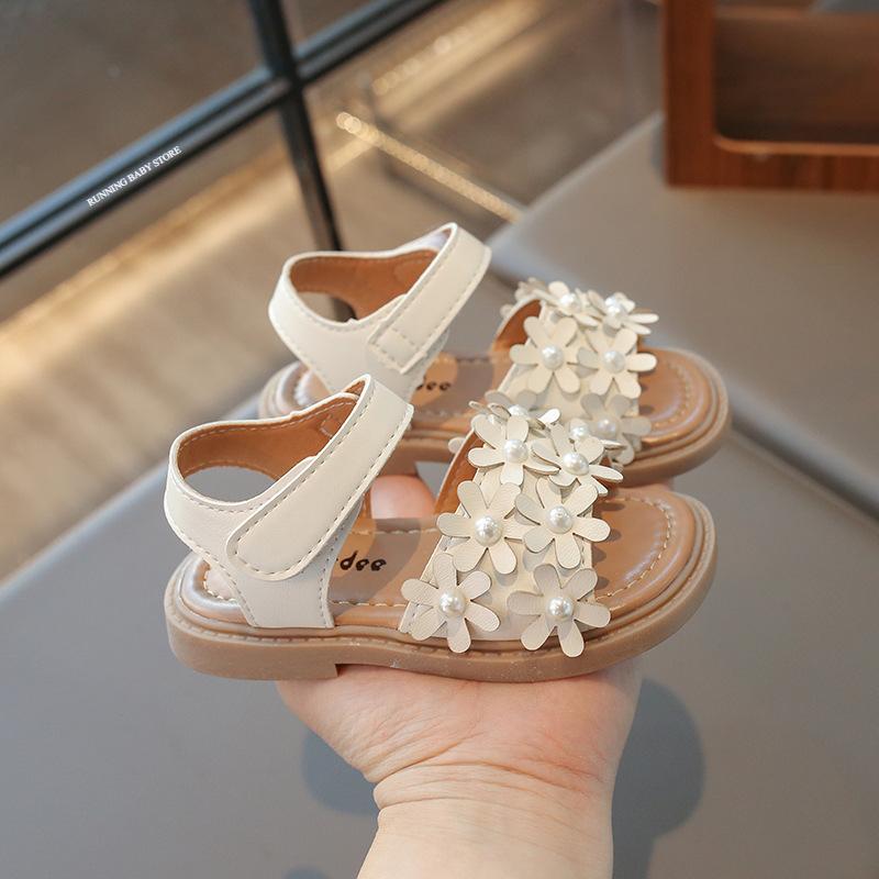 Girls Sandals Flower Sweet Soft Children's Beach Shoes Kids Cute Summer Floral Sandals Princess Fashion