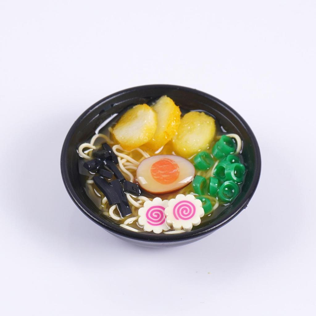 Japanese Ramen Keychain: Large Seafood Noodle Bowl Pendant and Claw Machine Toy