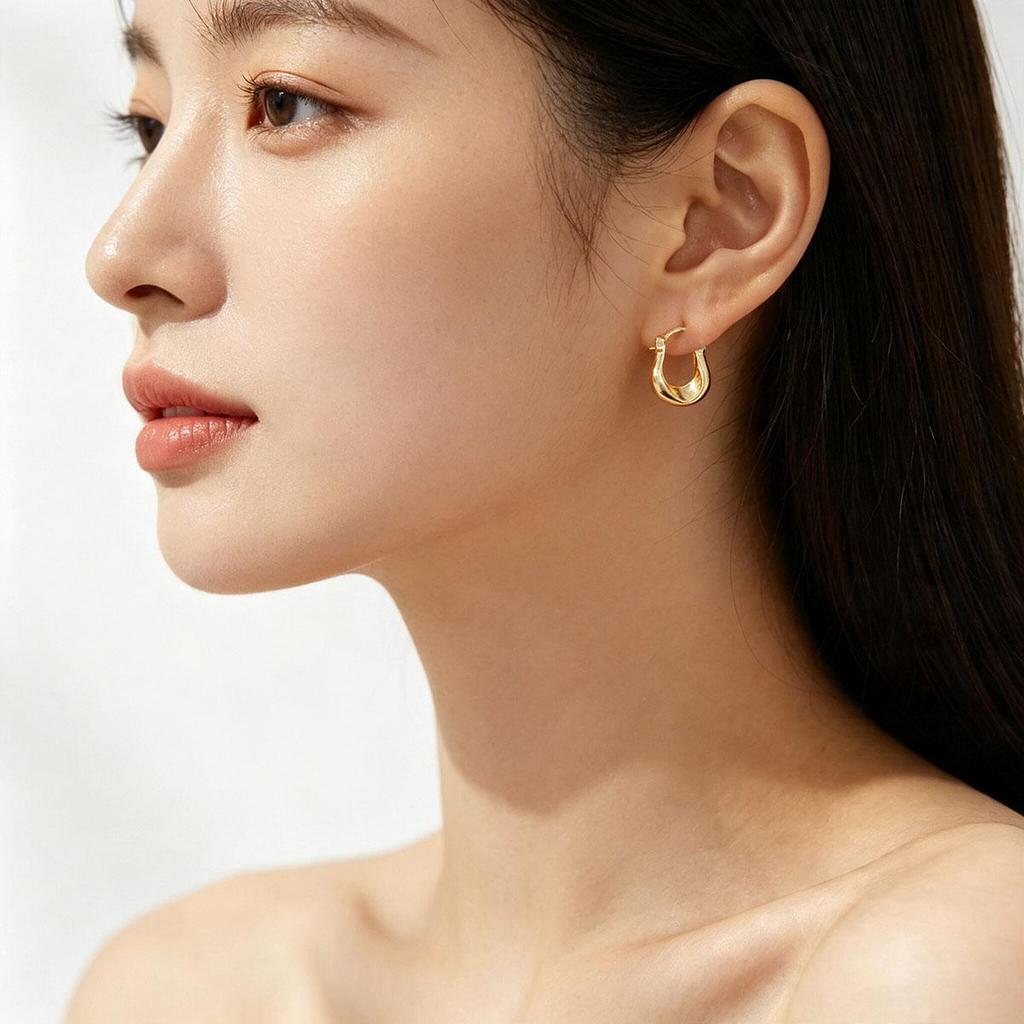 New Daily Geometric Irregular Unique Gold Earrings for Women, Niche Design, Student-friendly, Cool Style