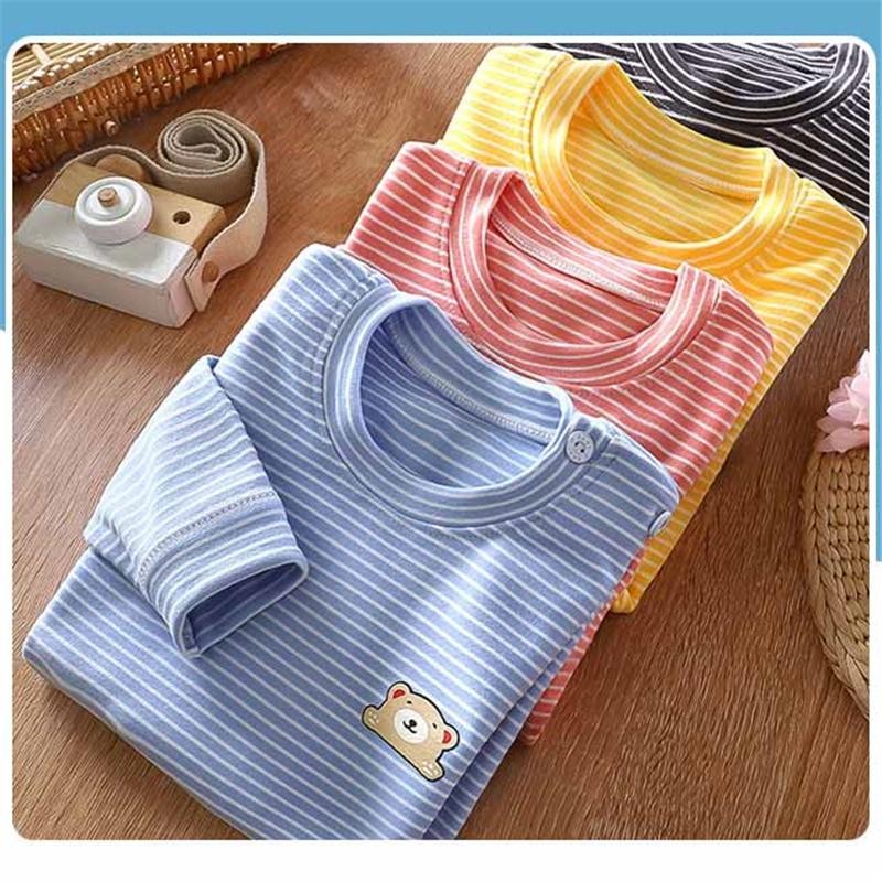 Kids Thermal Underwear Set Autumn Winter Warm Fleece Pajamas Boy & Girls Home Clothes Thickened Thermal Base Layer Baby Loungewear