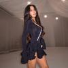 Women Western Cowboy Fitted Long-sleeved Casual Patchwork Dress