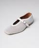 64003 36 White Leather Perforated Ballet Flats