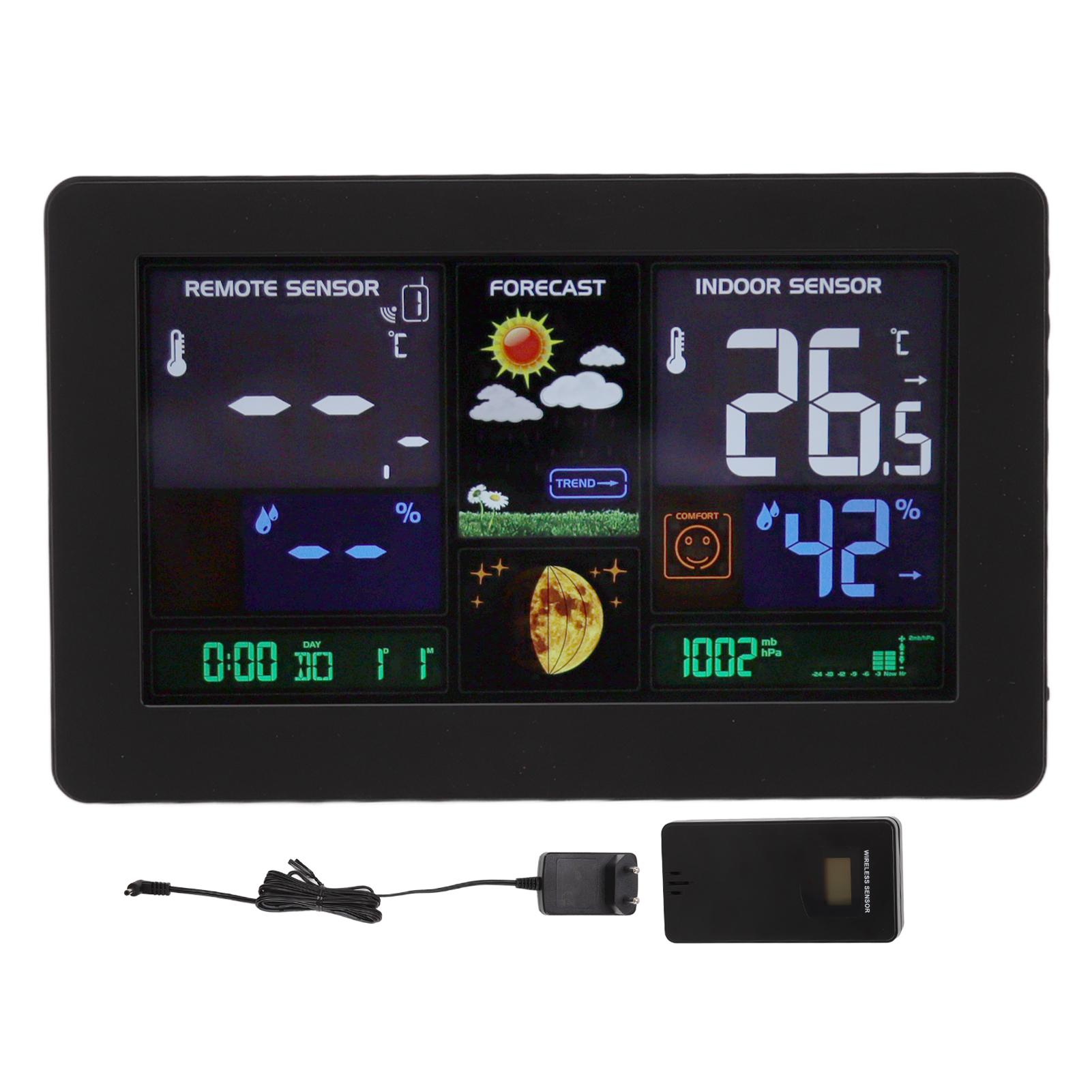 

Погодные часы многофункциональные домашние беспроводные погодные часы термометр для помещений и улицы со светодиодным цветом