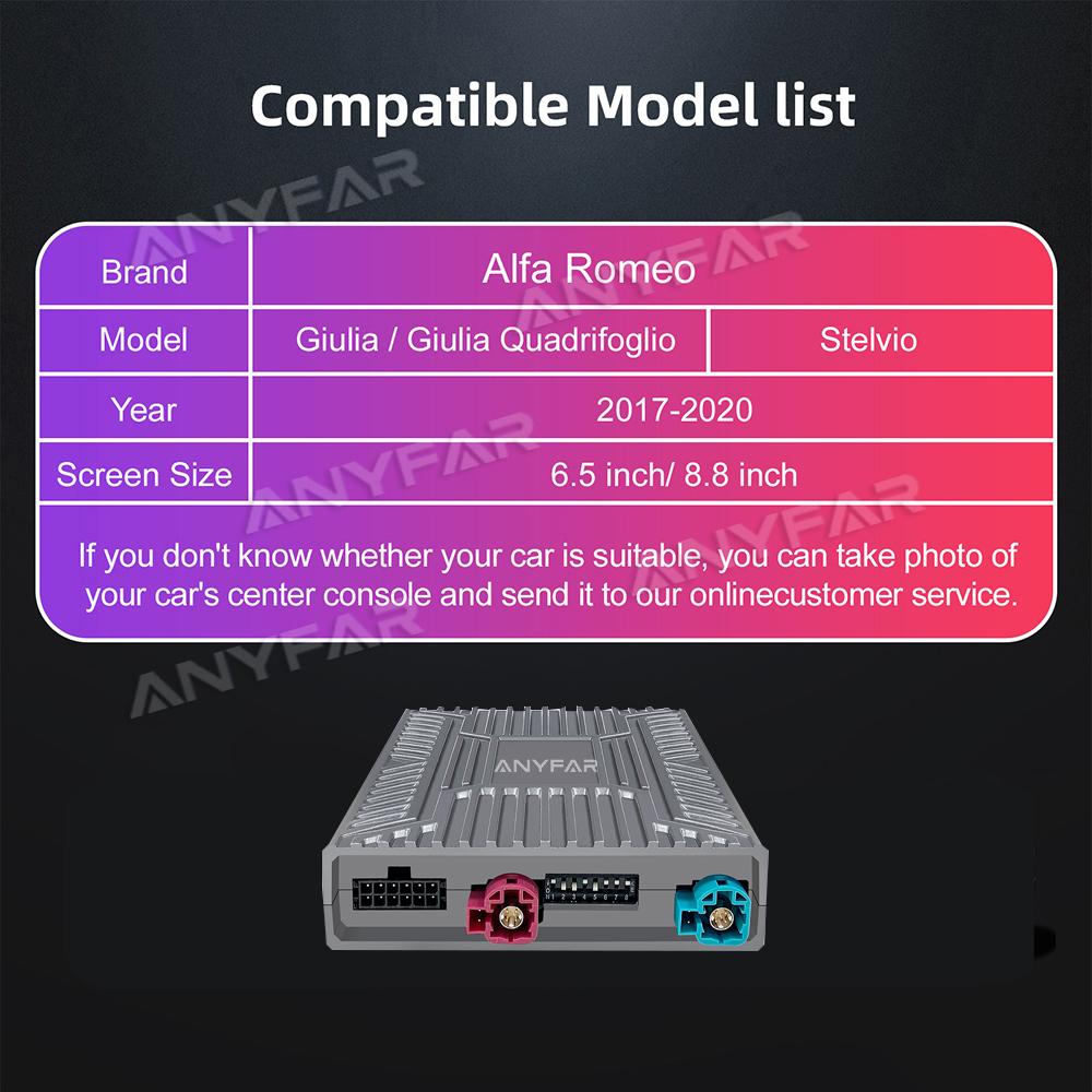 

НОВЫЙ Беспроводной CarPlay Android auto Для Alfa Romeo Stelvio Giulia 2017-2020 Модуль Android Auto Навигация