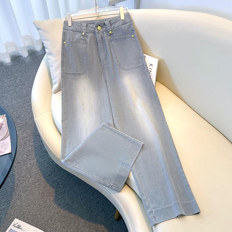 Women s High Waist Slim Straight Leg Tencel Jeans 31