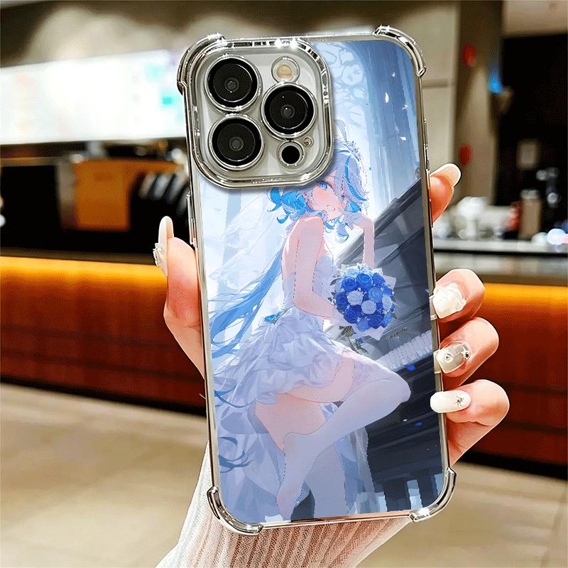Genshin Impact Furina Soft Phone Case For iPhone 15 16 17 Air 14 Pro Max 16E Plus 13 12 Mini Plating Anti-Fall Fundas