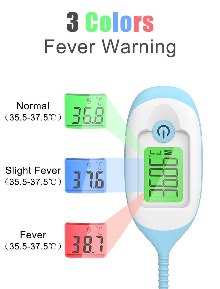 Flexible Tip Silicone Soft Head Lcd Three-Color Backlight Display Waterproof Electronic Clinical Digital Armpit Thermometer