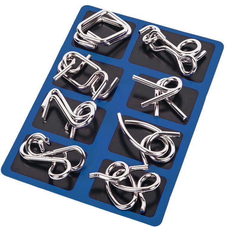 Metal Nine Linked Rings: Eight-Piece Set of Educational Unlocking Toys for Children's Cognitive Development
