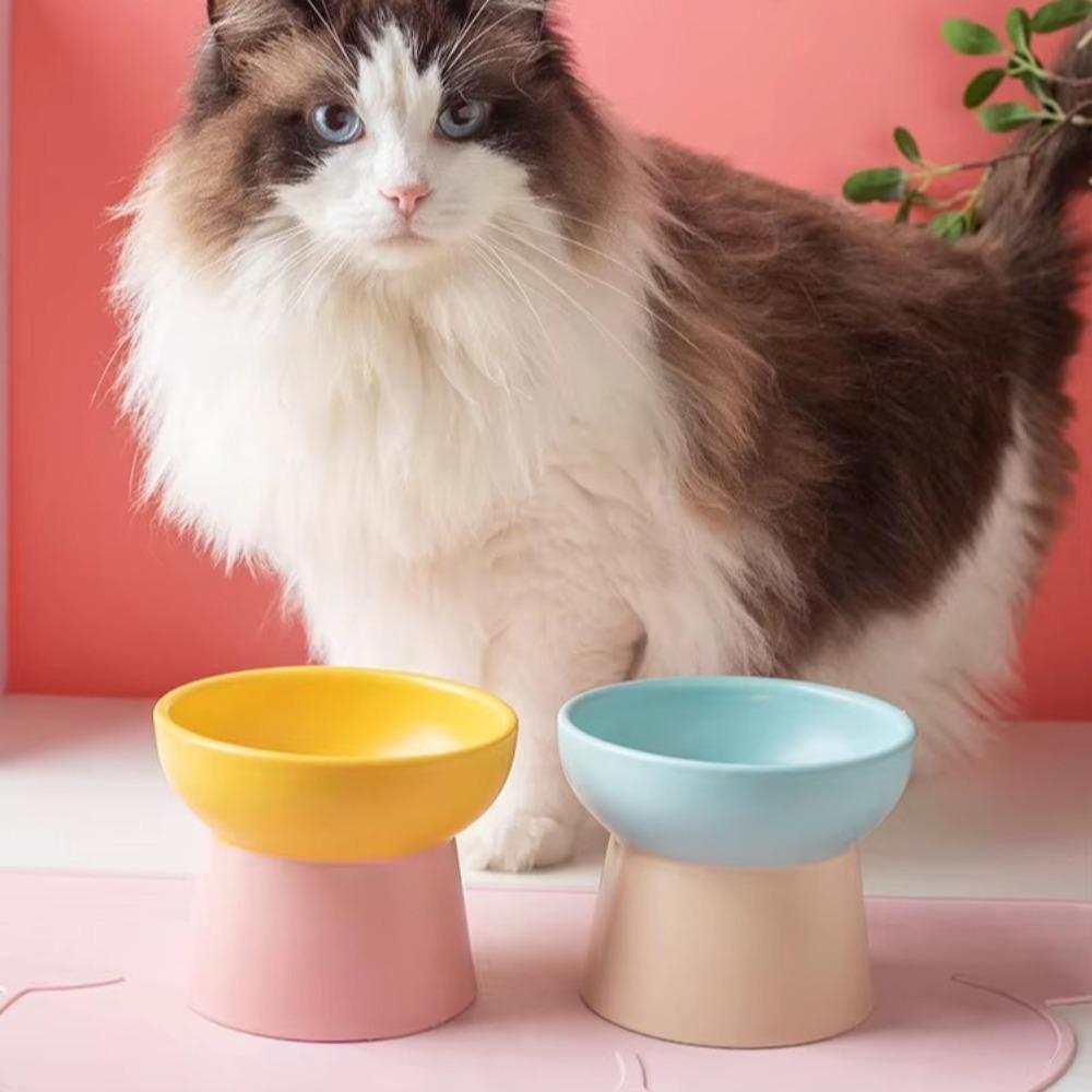 300ml Cat Elevated Bowl Ceramic Pet Feeding Dishes Pottery Bowl Dog Food Water Feeders  Small Dogs