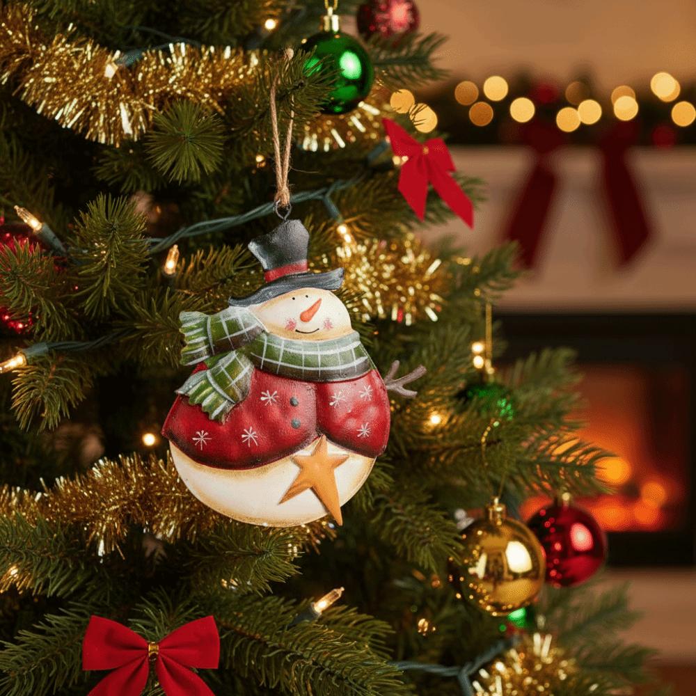 Handmade Christmas Tree Decor with Lanyard Xmas Ornament Cute Snowman Hanging Model  New Year Party