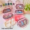 Portable Japanese Double-Layer Bento Lunch Box for Students & Office Workers - Large Capacity, Cartoon Design
