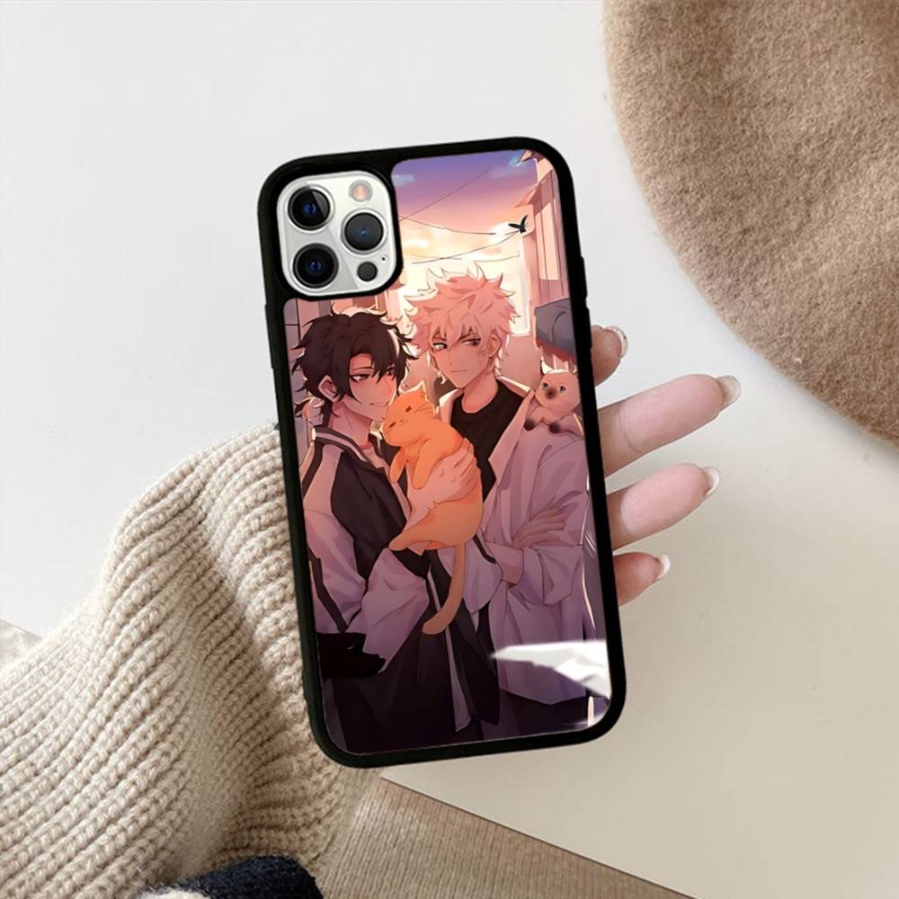 Healing Anime L-Link C-Click PC+TPU Phone Case For IPhone 17 16 15 14 13 12 11 Pro Max Plus Kawaii Cartoon Cover