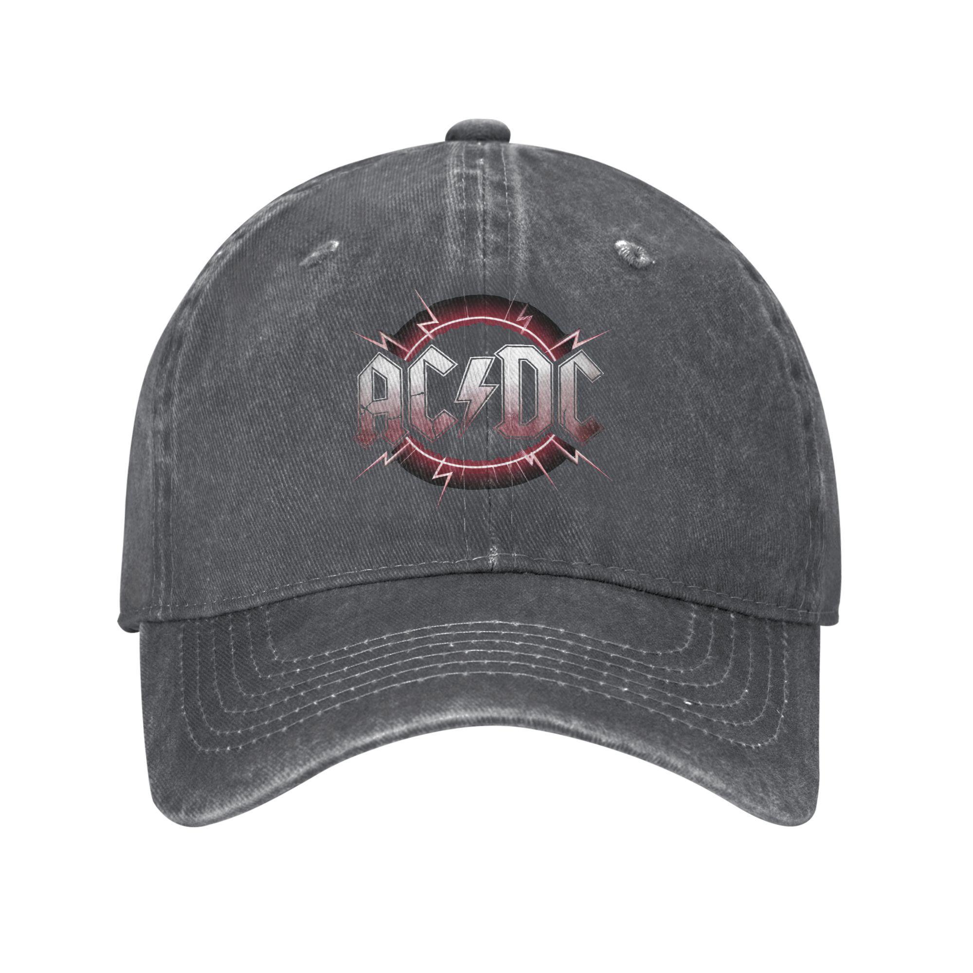 The best product for you Unisex Thunder Rock Ac Logo dcs Band Logo Print Hoed Casual Distressed Katoen Baseballpet Verstelbaar Adjustable donkergrijze kleur