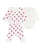 Petit Bateau Baby Set 6 67cm 3-Piece A0EC7, Off-White/Red, Months,
