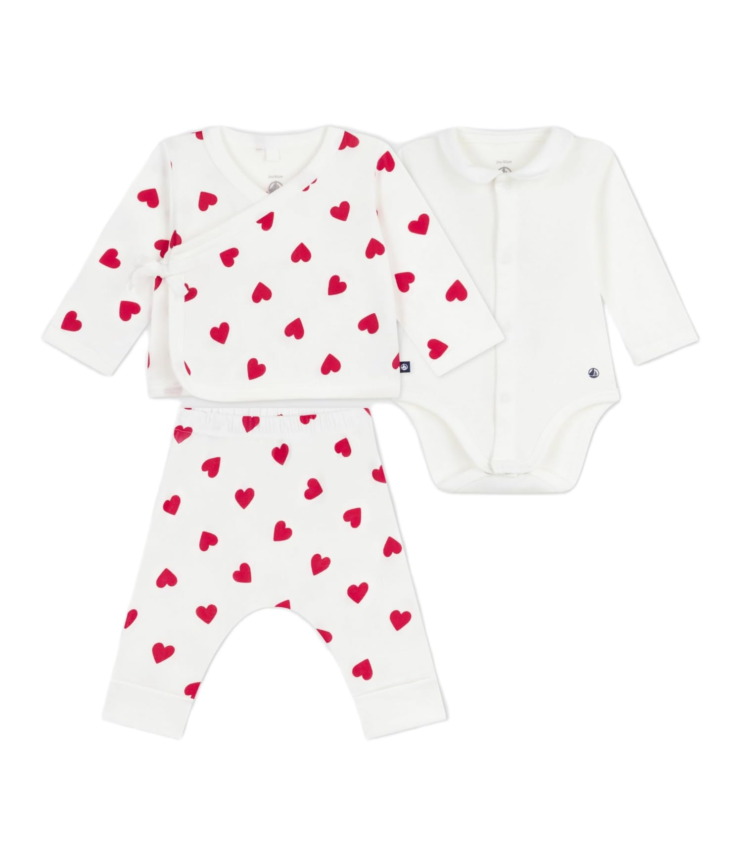 

Petit Bateau Baby Set 12 74cm 3-Piece A0EC7, Off-White/Red, Months,