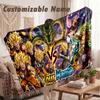 Custom Name Flannel Blanket,Dragon Ball Lightweight Warm Bed Blanket For Couch & Holiday Gift