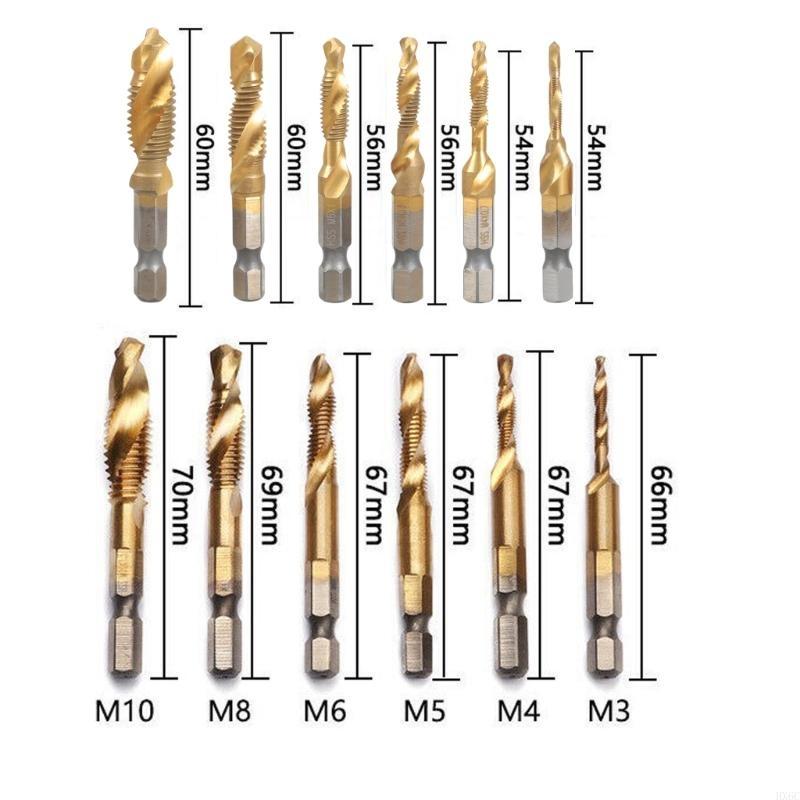 6Pcs High Speed Steel Composite Tap Drill and Tap Drill Bit Integrated Machine HX6C