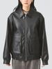 Ray Beams Women's Faux Leather Flight Jacket, Black 1