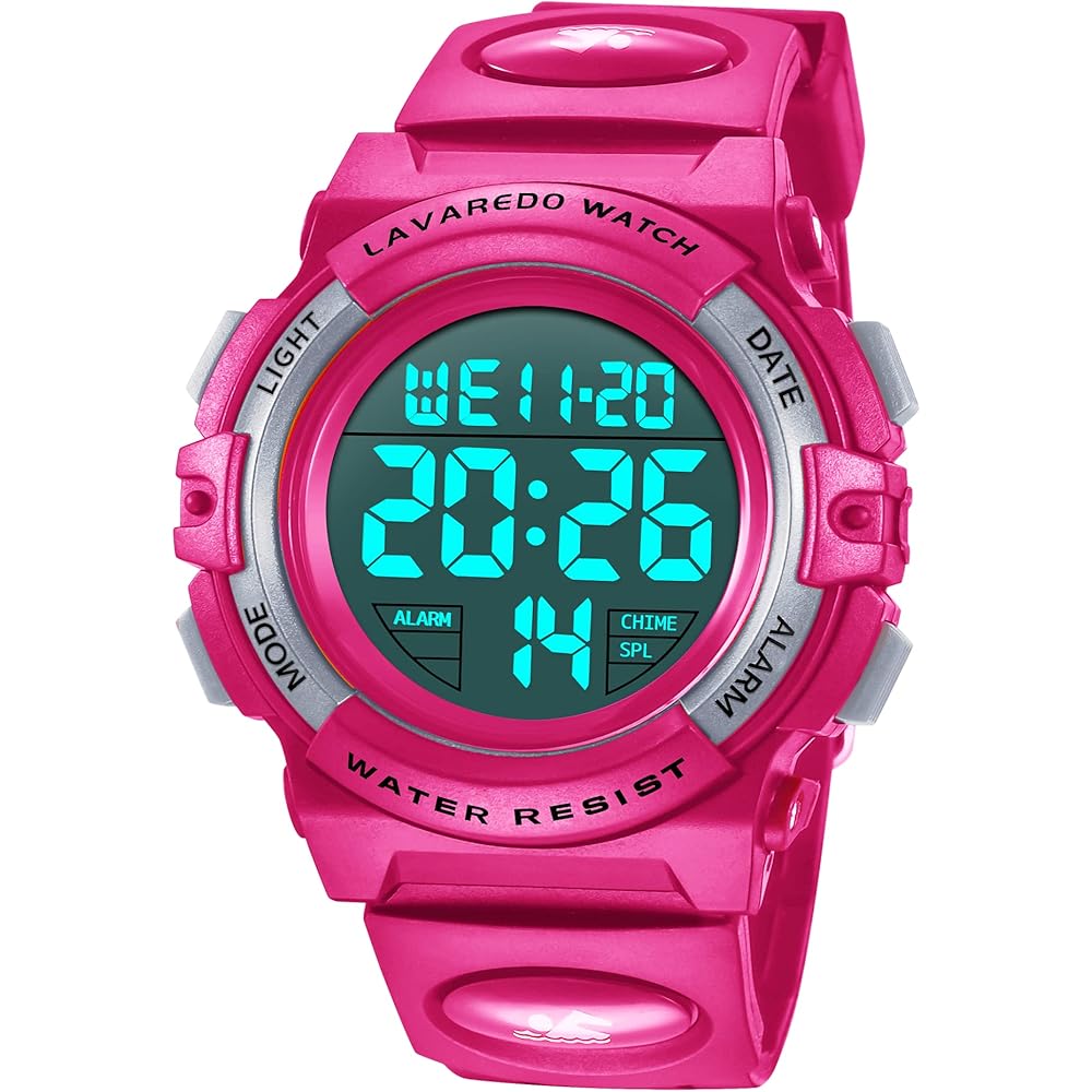 Kids Digital Sports Watch Waterproof 50m Multi-Function LED Alert Date Display for Boys and Girls