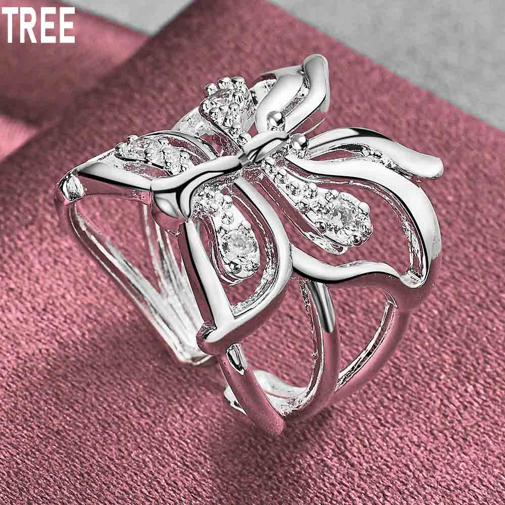925 Sterling Silber Schmetterling AAA Zirkon Ring Exquisite Charme Mode Hochzeit Schmuck