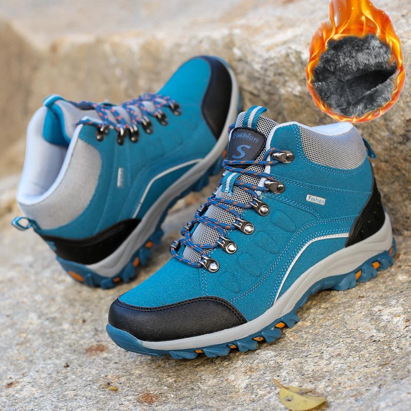 35-46 Paar Mode Plus Samt Warme High Top Baumwollschuhe Schneestiefel Plus Baumwolle Outdoor Wanderschuhe Wanderschuhe